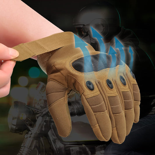 COZOME Motorcycle Gloves Men, Strong Motorcycle Gloves with Protectors, Summer Breathable Gloves with Touchscreen for Motocross, Quad, Moped, Scooter, Mountain Bike