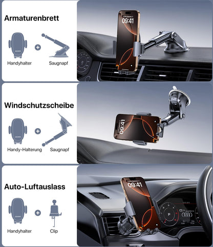 Miracase car phone holder Universal [Strong suction cup and metal hook] car phone mount vent dashboard windshield phone holder for iPhone Galaxy All Smartphones