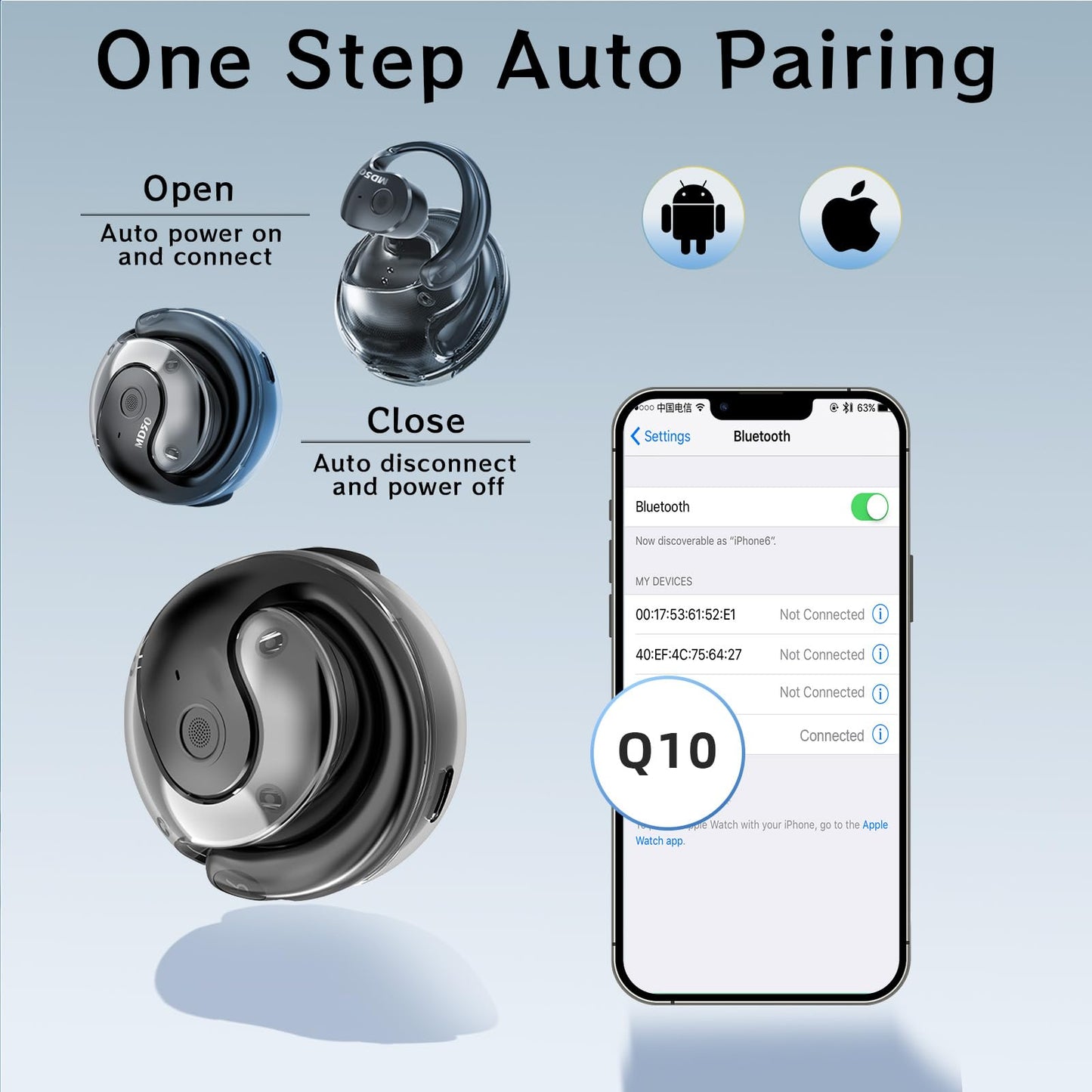 AI Headphone Translator - Enhanced language translation headphones in real time with app, Bluetooth 5.4 translator headphones, 3 translation modes real-time translator earphones for travel learning.