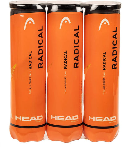 HEAD Unisex Adult 12 Xtremesoft Grip Tape, White, One Size & Radical Tennis Ball (3 x 4 Pack) Amazon Exclusive