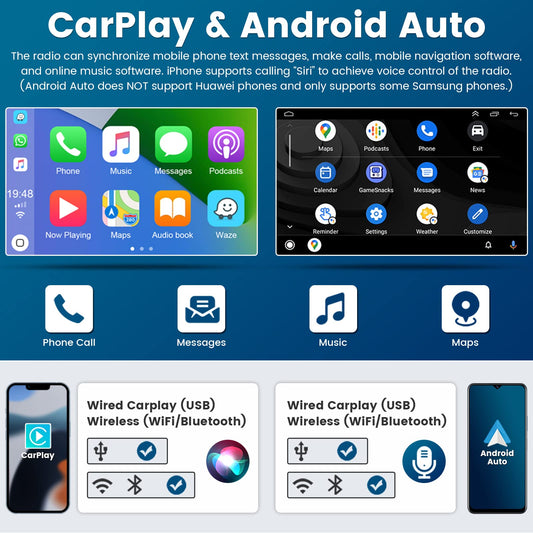 Hikity Android 13 car radio navigation for VW Golf 5 V 6 EOS Passat B6 Touran Polo Caddy, with wireless Carplay, Android Auto, 1+32GB storage, 7-inch 2Din radio with GPS, WiFi, Bluetooth, FM, RDS, Hi-Fi MIC, and AHD rearview camera.
