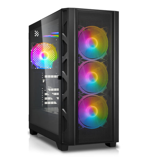 Gaming PC Ryzen 7 5700X 8X 4.6 GHz, 32 GB DDR4 RAM High Speed, 1TB M.2 SSD, RTX 5060 8GB, Win 11 Pro - Gamer PC for 1080P.