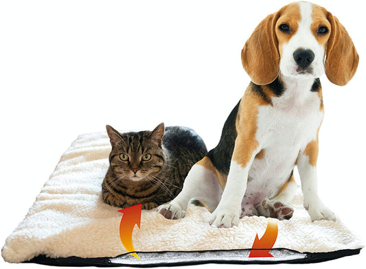 Fellou Self-Heating Dog Blanket 90 x 64 cm - Washable & Noiseless - Heated Dog Blanket - Warming Mat for Dogs