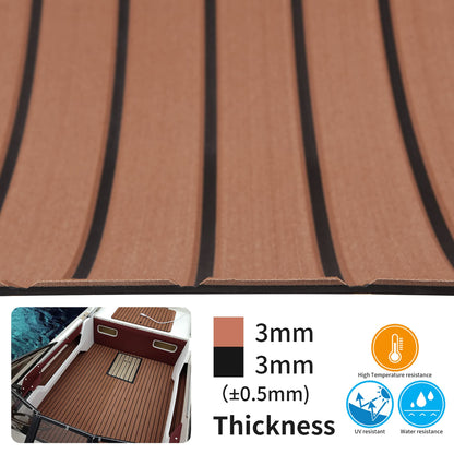 SenMore Eva Teak Self-Adhesive Foam Boat Yacht Floor Non-Slip Mat Marine Deck Hardware for Boats Yacht Marine Carpet with Self-Adhesive Back, 240x90cm