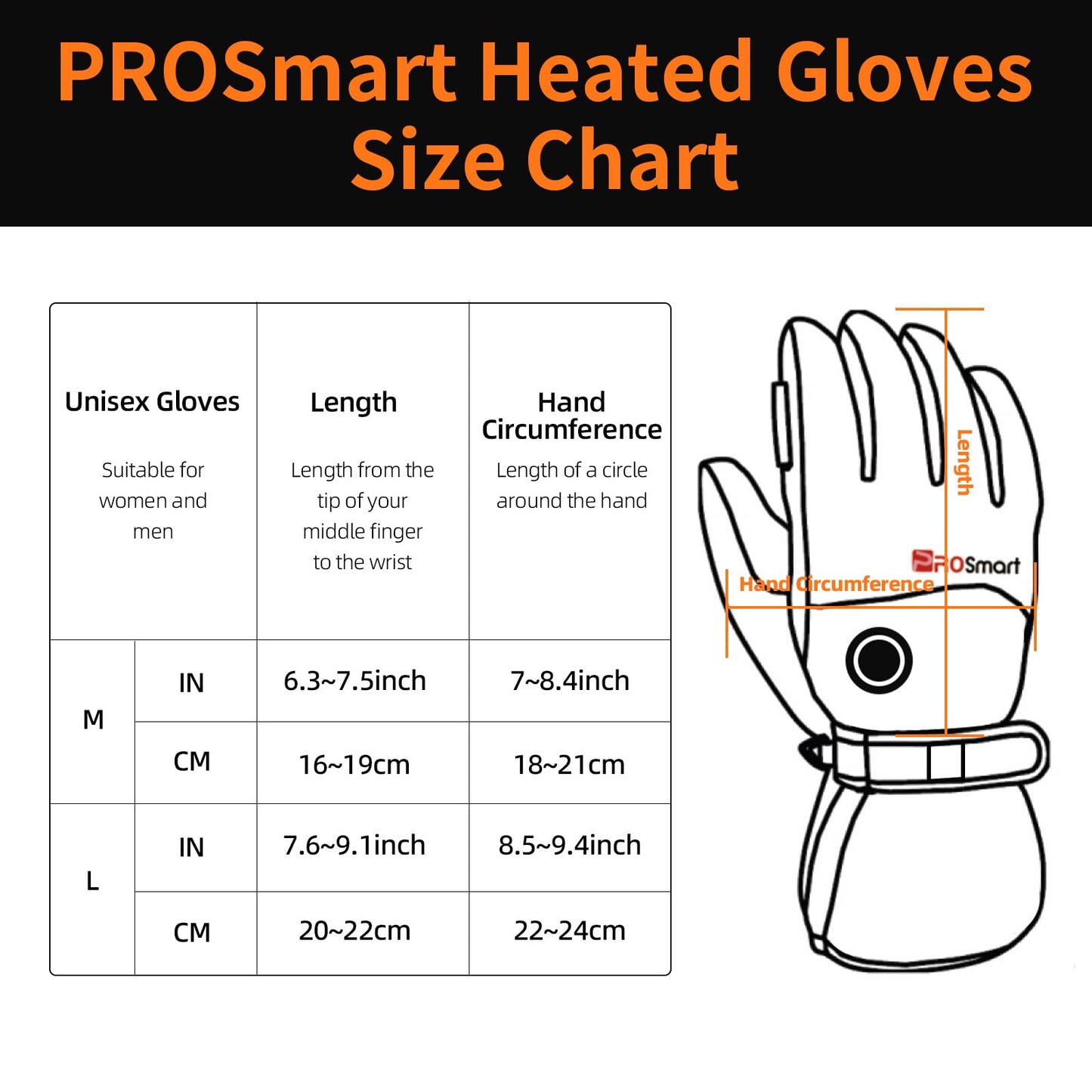 PROSmart Heated Gloves for Men Women: Electric Waterproof Bike Motorcycle Hand Warmers with Battery for Outdoor Winter Skiing Hiking
