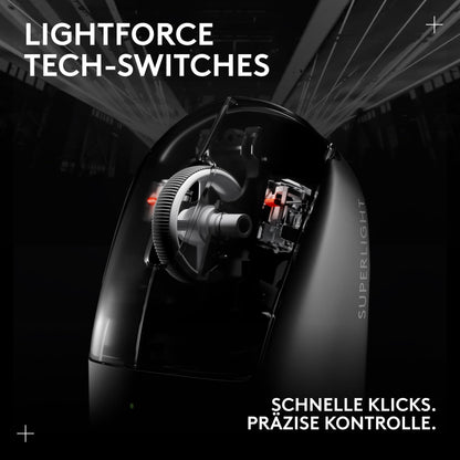 Logitech G PRO X SUPERLIGHT 2 wireless gaming mouse, Western Europe packaging, 60g pro-grade mouse with 5 programmable buttons, 44K DPI sensor, 8,000 Hz signal rate, USB-C charging for PC/Mac - Black