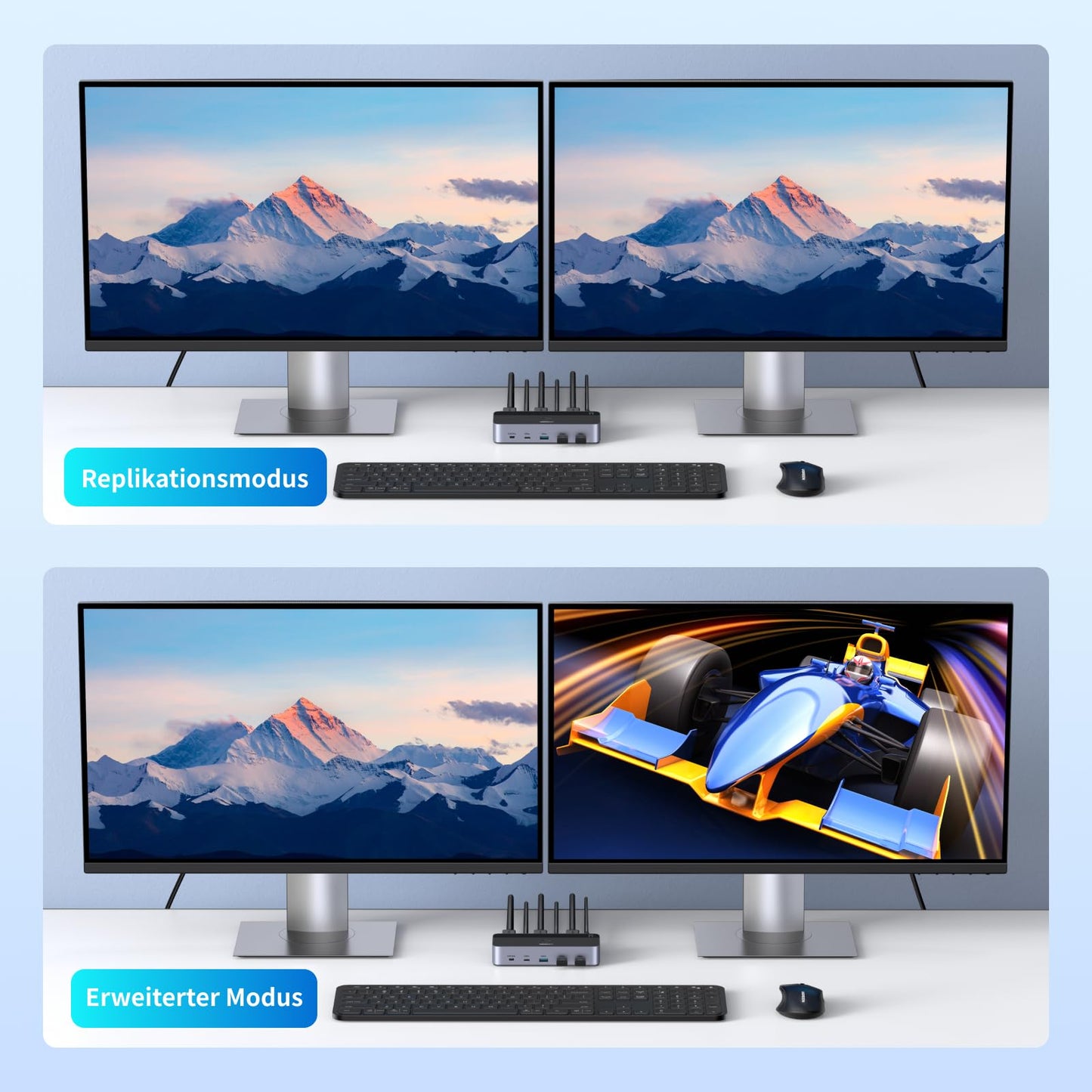 UGREEN HDMI KVM Switch 2 PC 2 Monitors 4K60Hz Keyboard and Desktop Controller Switching 4 USB 3.0 Ports Compatible with Windows/Linux/MacOS etc.
