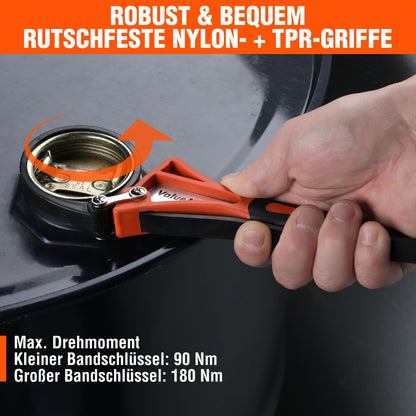 ValueMax 2-pc. band wrench set rubber pipe wrench 460mm&630mm adjustable oil filter band wrench set, universal oil filter wrench for bottle, sink, oil filter, shower heads, glass opener