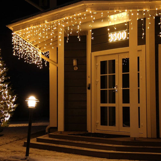 [480 LED] String Lights, 17M 8 Modes Outdoor String Lights with Memory Function for Garden Balcony Christmas Decorations, Waterproof Outdoor/Indoor LED String Lights, Warm White