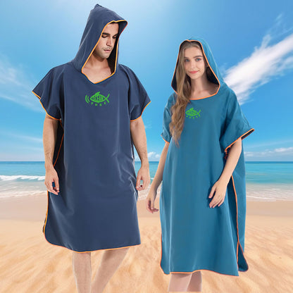 QKTYB Surf Poncho for Men and Women, Changing Robe Beach Adults Microfiber Lightweight and Quick Drying Towel Poncho Changing Poncho for Swimming Beach
