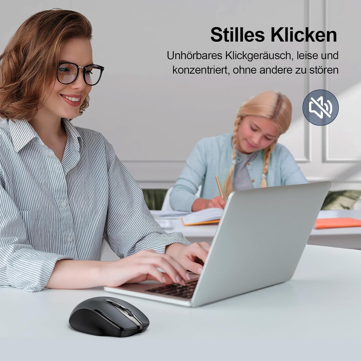 TECKNET Bluetooth Mouse, Rechargeable Wireless Mouse(THREE Modes: BT 5.0/3.0 + 2.4G), 4800 DPI, Ergonomic Silent Wireless Mouse for Laptops, Mac OS, Android, Windows, Gray