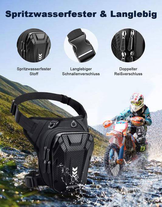 Rolgno Thigh Bag Motorcycle, Waist Bag Fanny Pack Men Women, [Expanded Storage] Thigh Pouch, Reflective Strips & Adjustable Leg Strap Backpacks Bags for Cycling Hiking