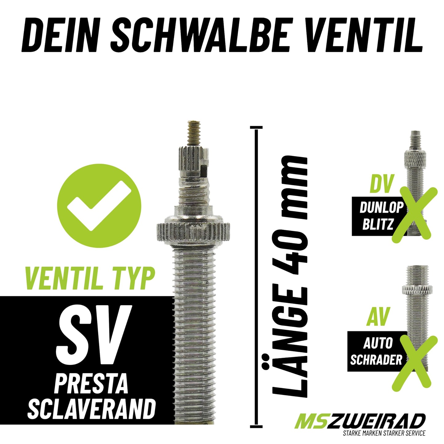 2X Schwalbe SV 19 bike tube 27.5 28 29 inch SV 40mm (40/62-584/635) + 3 MSZweirad tire levers
