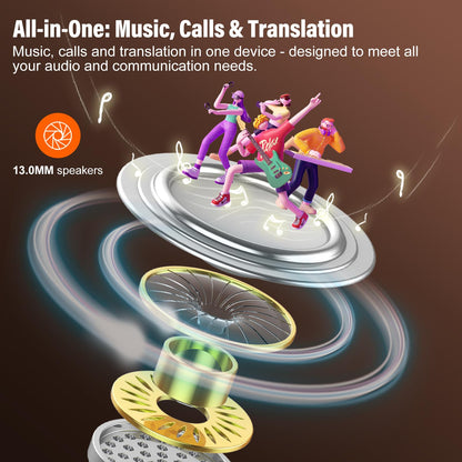 AI headphone translator, 3-in-1 language translator headphones 164 languages with app.