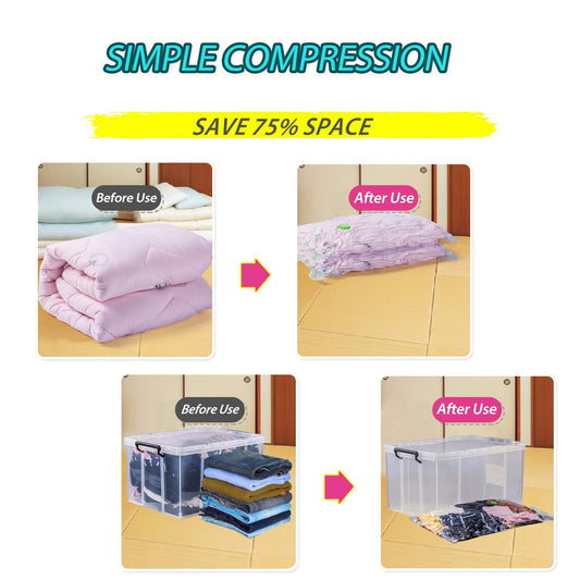Opaza XXL Vacuum Bags for Comforters, 4-pack Extra Large [130 x 100 cm] Vacuum Bags for Clothing, Jumbo Extra Large Vacuum Bags (4 pieces)