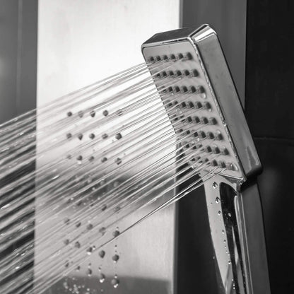 Elbe Stainless Steel Shower Panel for corner installation 4-function with rain shower shower set with hand shower, rain shower, 2 massage showers, waterfall shower, shower faucet complete set Adjustable temperature
