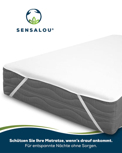 Sensalou waterproof mattress protector 60 x 120 cm 2-piece set - mattress pad for small baby co-sleepers - waterproof moisture protection pad, Oeko-TEX certified, washable