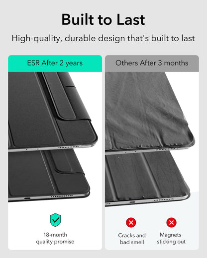 ESR for iPad Pro 13 inch Case M4 (2024), Magnetic Attachment, Thin Triple Foldable Stand Cover, Supports Pencil Pro/USB-C, Auto Sleep/Wake, Durable Protection, Black
