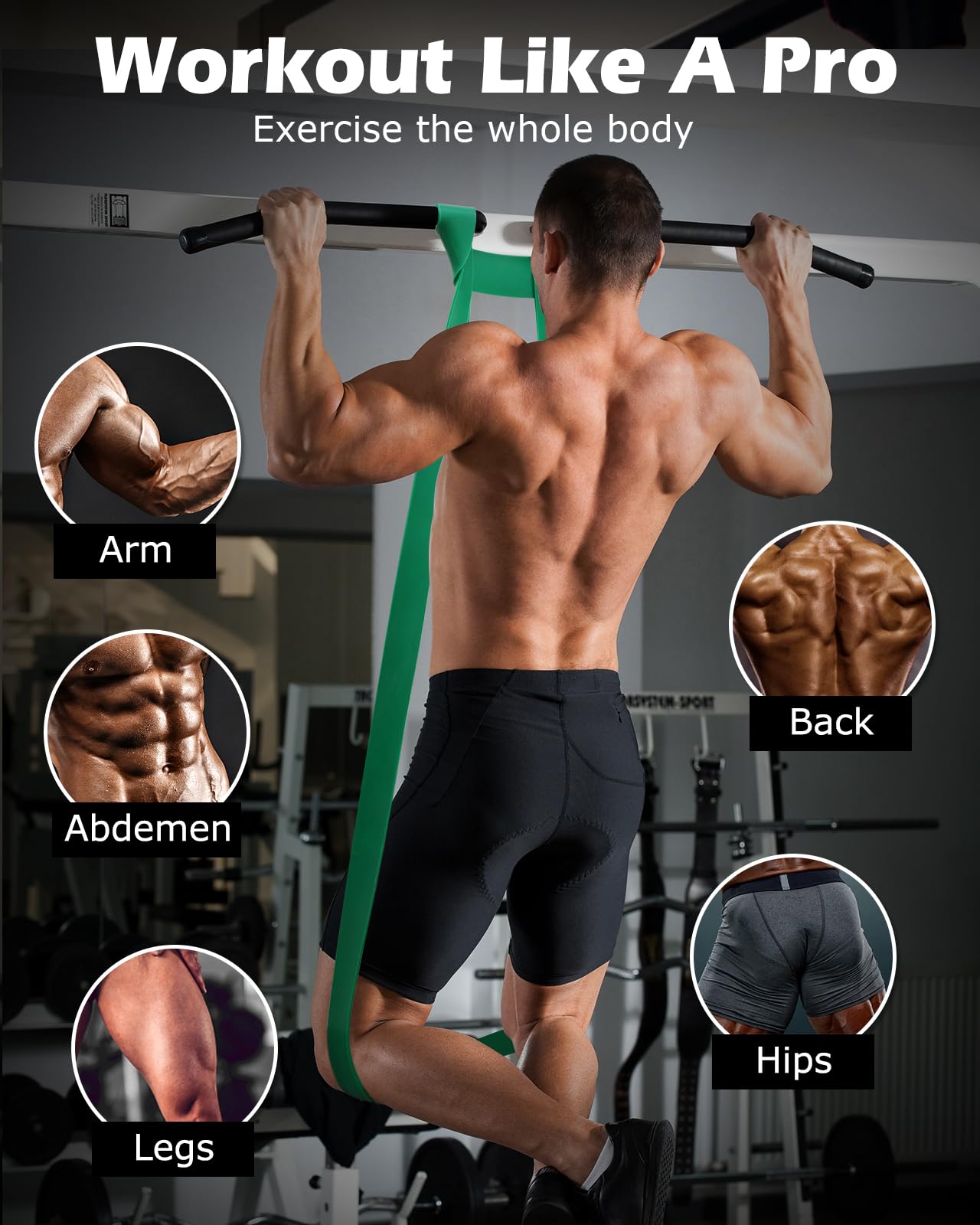 Zacro Resistance Bands, Fitness Bands Set with door anchor for yoga, Pilates, training, physiotherapy, pull-up assistance, strength training for men and women.