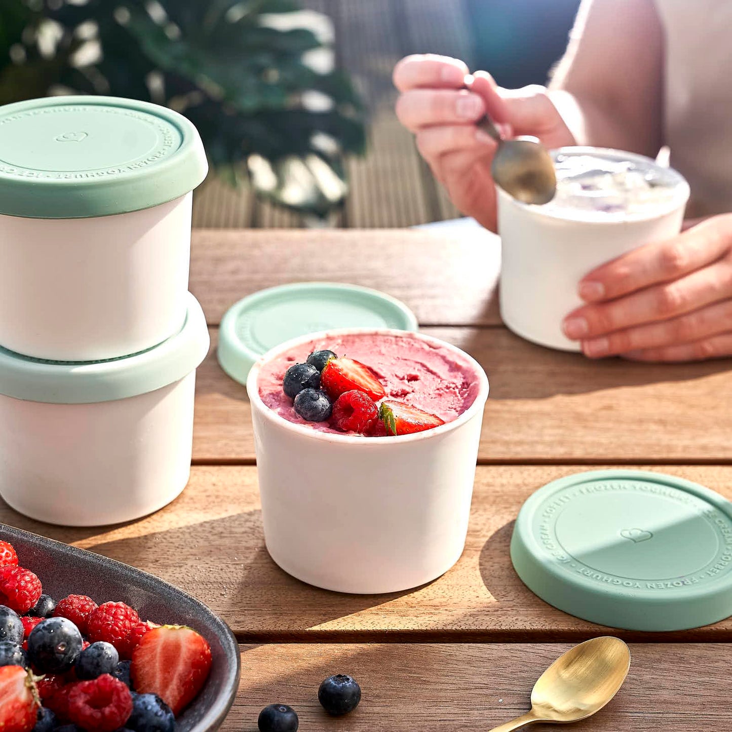 SPRINGLANE 4-Pack Ice Cream Tubs 400ml, Storage Containers, Freezer Bins, Ice Container BPA-free in food grade quality.