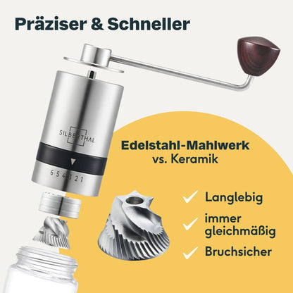 SILBERTHAL manual coffee grinder and Cold Brew Coffee Maker - pleasure set for coffee lovers in the summer.