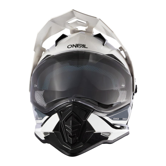 O'NEAL | Motorcycle Helmet | Enduro Bike | Ventilation openings for maximum airflow & cooling, integrated sun visor | Sierra Helmet R V.24 | Adult | Black White Gray | Size XXL