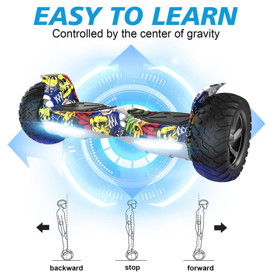 RCB Hoverboards SUV with Seat Hoverboards Off-Road, App-enabled Bluetooth Hoverboards, 8.5'' Hummer + Hoverkart Go Kart for Self Balancing hoverboards, Gift for Kids