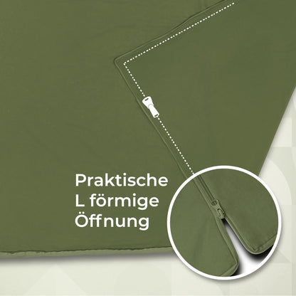 Zenacross - Cotton Sleeping Bag Liner - Ultralight Travel Sheet - Compact Sleeping Bag Liner with Pillow Pocket - Small & Lightweight - Khaki