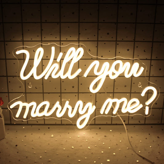 Wanxing will you marry me neon sign marry me sign white led wedding sign neons wedding sign neon letters for proposal decorations wedding party