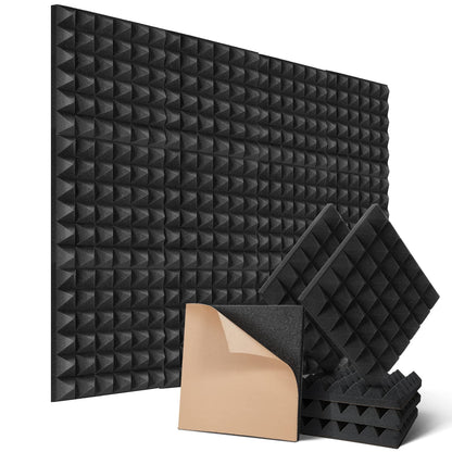 12 pieces of self-adhesive acoustic foam, soundproofing for podcast recording studios, reduce echo for home office ceiling tiles, 30x30x5cm.