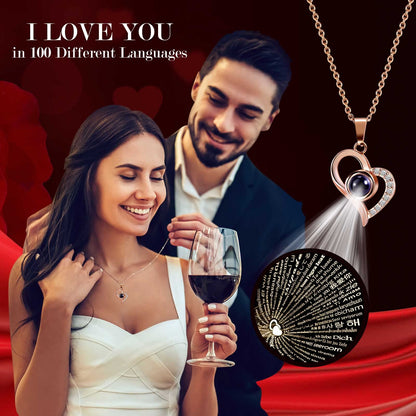 As a mother of a son, Eternal Rose with I Love You in 100 Languages Necklace, Infinity Rose Gift Box for Grandma, Girlfriend, Wife on Mother's Day.