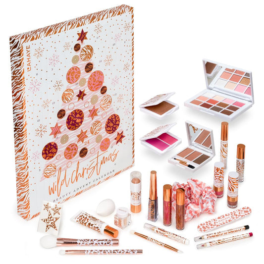 LAHAYE Beauty Advent Calendar "WILD X-MAS" 2025, gift set with 24 high-quality individually packaged makeup and cosmetic surprises for Christmas, makeup advent calendar