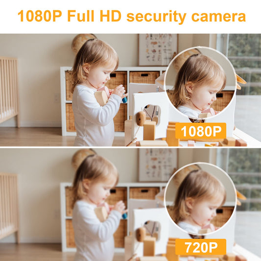 ANTELA Surveillance Camera Indoor 2.4/5GHz WiFi, 1080P WLAN Indoor Camera, 355°/90°, 2-way Audio, IR Night Vision, Motion Detection, Compatible with Alexa/Google Home (1pc)