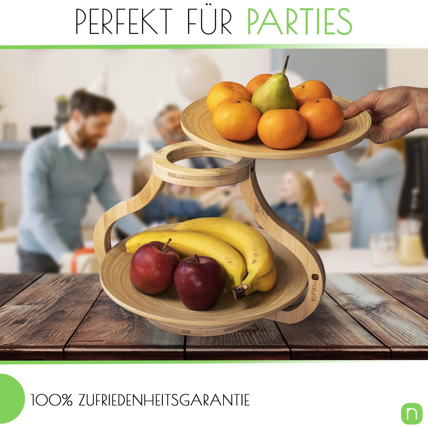 Natural fruit stand - Removable fruit bowls - EXPIRES 05/2025 - Modern fruit bowl - Bamboo wood fruit stand - Fruit plate - Fruit basket - Fruit storage - 2-tier fruit stand