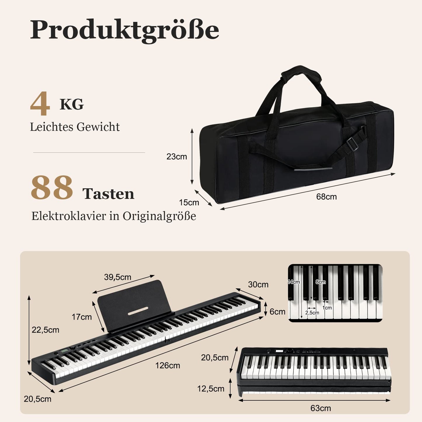 COSTWAY 88-Key Electric Piano Keyboard, Foldable, Portable Digital Keyboard (128 rhythms, 128 tones, and 20 demos) Digital Piano Set for Kids and Adults (Black)