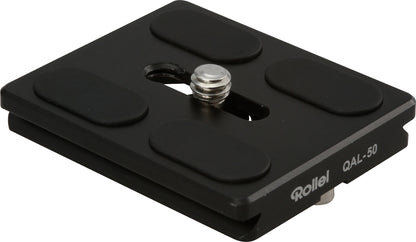 Rollei Carbon Tripod CT-5C, Black & QAL-50 - professional camera quick release plate, compatible with all cameras with 1/4 tripod thread and Arca Swiss - 2 pack