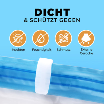 The vacuum bags for clothes and comforters by figg (6-pack - 60x40cm*) - 6 vacuum bags including 6 labels - vacuum storage bags for vacuum cleaner storage.