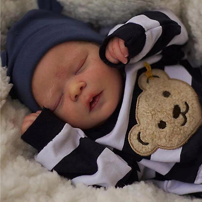 ZIYIUI Reborn Baby 18 Inches 48cm Lifelike Reborn Baby Doll Truly Soft Silicone Vinyl Dolls Look Like Real Newborn Baby Doll (Boys with Closed Eyes)