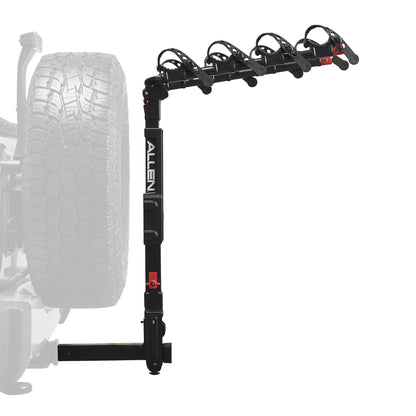 Allen Sports Premier 4-Bike Rack for 2-Inch Hitch with Spare Tire, Model 400QR, Black