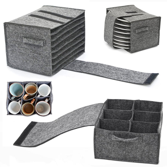 DuneDesign 2-piece set: RV felt plate holder & cup holder for camping - glass holder RV plate organizer cabinet dish storage RV organization system caravan campervan gadgets camper