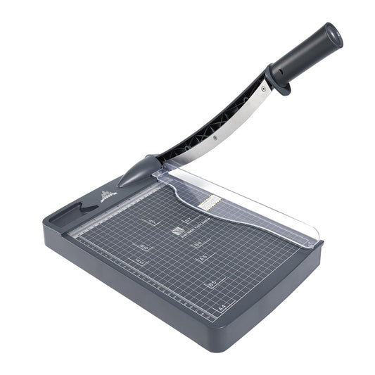 JIELISI Paper Cutter (Up to 80g A4, 12 sheets cutting capacity) Manual Cutting Machine, Paper Trimmer, Lever Cutter, Scissor for Paper and Photos, highest precision (Dark Gray)