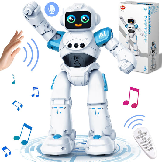 VATOS robot toys for kids aged 3-12 years - remote control robot, gesture control programmable RC robot toy dancing walking smart robot boys girls birthday gift