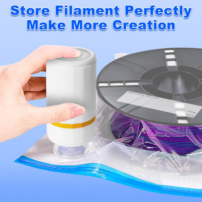 Filament Vacuum Bag Kit with Automatic Pump: 3D printing filament storage vacuum kit with autopump and sealing clips, 30 storage bags 34 * 30cm for 1.75mm 3D printer filaments.