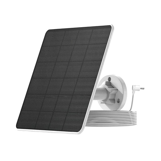 Solar panel charger for Ring Spotlight Cam and Ring Stick Up Cam, IP65 waterproof solar panel with 5V 10W charging, 9.8ft long cable (CSP4W-DC-W).