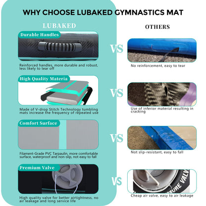 Air Track, Gymnastics Mat 3/4/5/6m Inflatable Tumbling Mats with Pump Training Fitness Yoga Mat for Home Outdoor