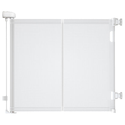 Stair gate for babies, retractable, 0-140 cm, 83 cm high baby safety gate, one-handed operation, suitable for stairs/doors, indoor & outdoor, door guard (140cm/white)