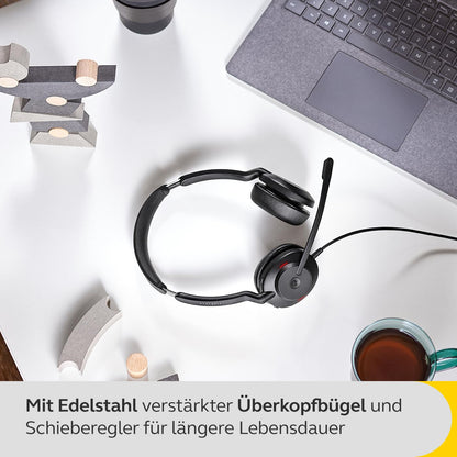 Jabra Evolve2 30 SE - Wired stereo headset with noise cancellation and 2-microphone technology - includes USB-C cable - Compatible with all leading Unified Communications platforms - Black