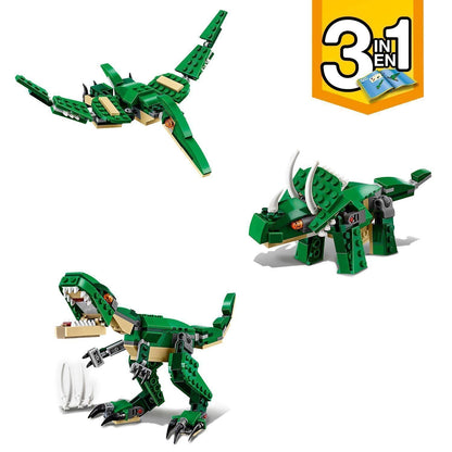 LEGO 31058 Creator Dinosaur Toy, Kids & 31125 Creator 3-in-1 Forest Creatures: Bunny - Owl - Squirrel, Animal Figures Building Set, Toy for Ages 7+