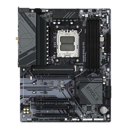GIGABYTE B650 Eagle AX Motherboard - AMD Ryzen 9000 series, 12+2+2 phase VRM, up to 7600 MHz DDR5 (OC), 1xPCIe 5.0 + 2xPCIe 4.0 M.2, GbE LAN, WiFi 6E, USB 3.2 Gen 2