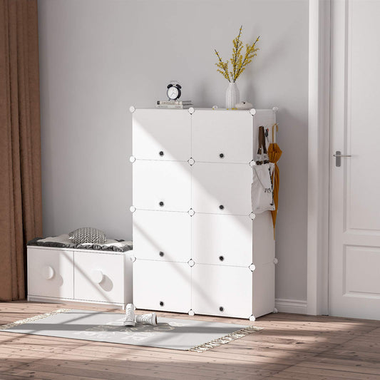 HOMIDEC shoe rack, 7-tier shoe cabinet shoe storage for 28 pairs of shoes and boots, plastic shoe racks shoe organizer for hallway bedroom entrance, white
